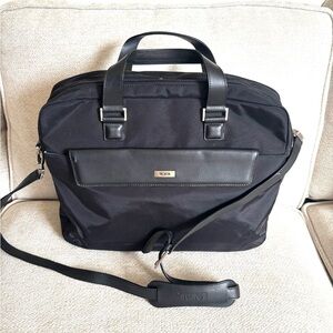 Tumi black nylon laptop/ tote bag